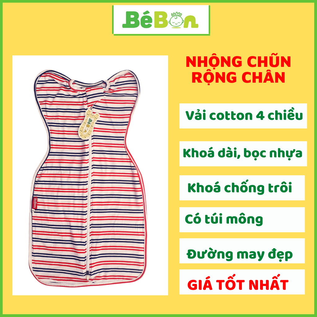Nhộng chũn Bé Bon dáng nhộng rộng chân kiểu nhộng love to dream giúp bé ngủ ngon, chống giật mình.