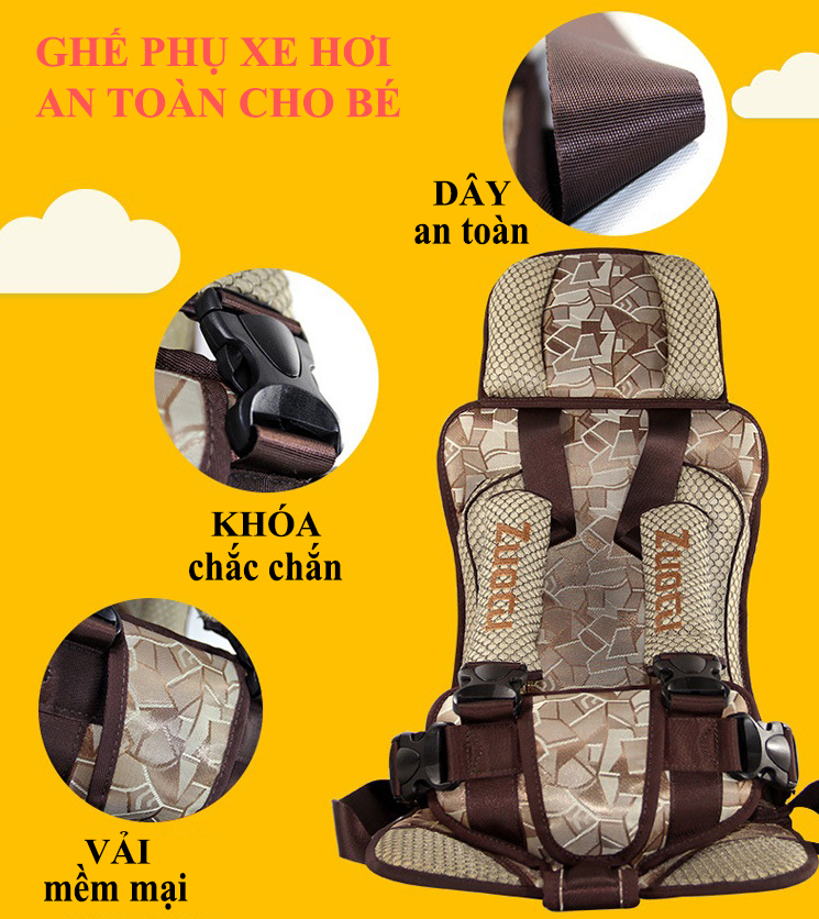 [HCM]Ghế Ngồi Đa Năng Cho Bé trên Xe ôtô