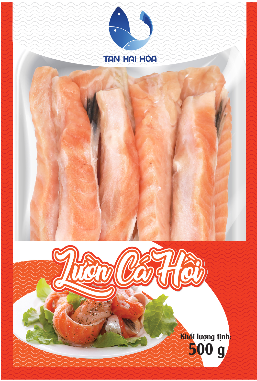 Lườn cá hồi tân hải hòa loại lớn khay 500g