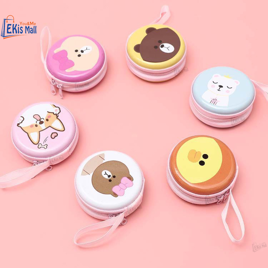 Hộp đựng cáp sạc tai nghe Ví mini đựng tiền lẻ tiền xu Bóp đựng tiền phụ kiện điện thoại dễ thương nhiều hình Túi mini Móc khóa đựng đồ có khóa kéo nhỏ gọn bền đẹp