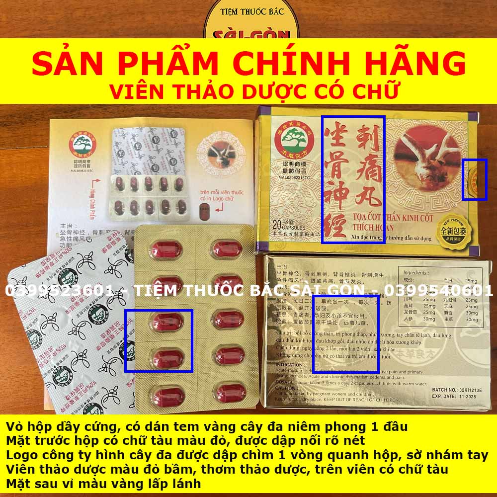 Tọa Cốt Thần Kinh Cốt Thích Hoàn Malay SẢN PHẨM CHÍNH HÃNG Hộp 20 viên (Mẫu mới nhất Date mới)