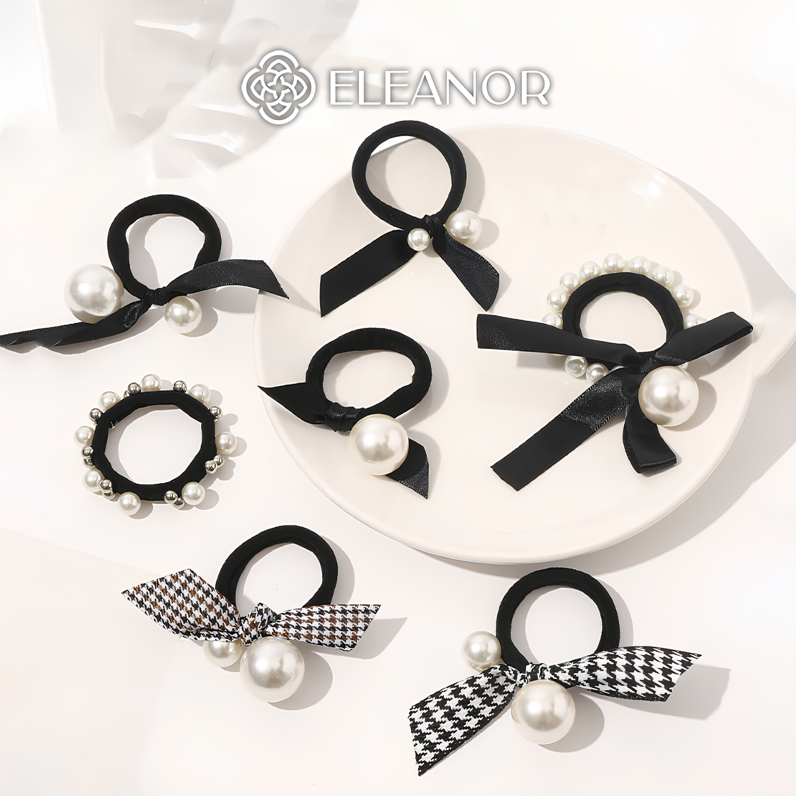 Dây buộc tóc nữ Eleanor Accessories dây cột tóc ngọc trai nhân tạo phụ kiện tóc 3588