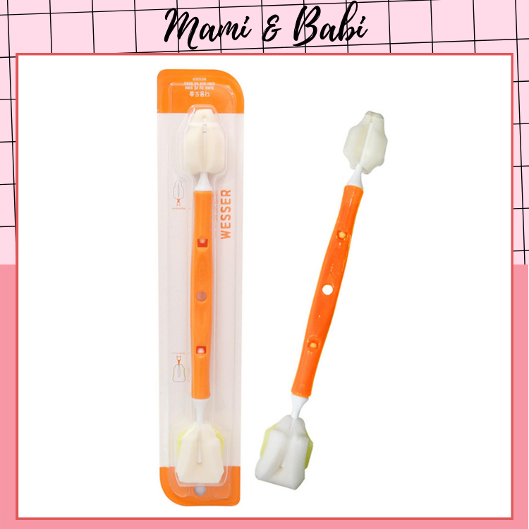 Cọ rửa bình sữa mút xốp wesser 2 đầu mút vệ sinh bình sữa và núm ty - mami babi