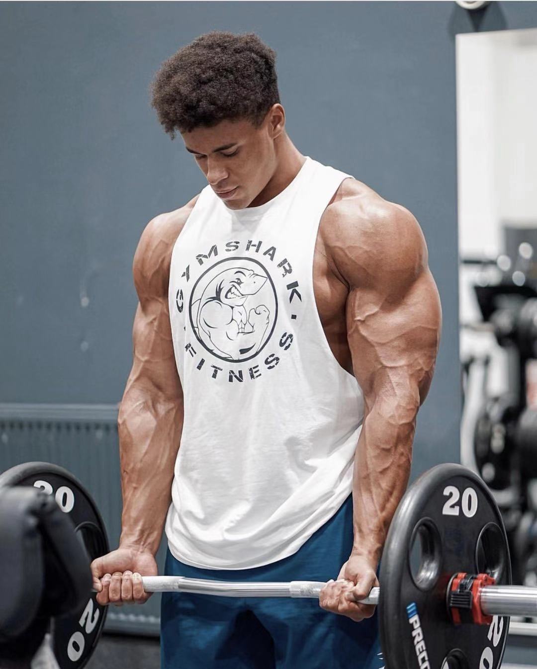 ÁO TANTOP GYM.S.H.ARK, ÁO BA LỔ GYM THUN COTTON GYM.S.H.A.R.K  THỂ THAO NAM ful 5 màu {xuong may do gym}