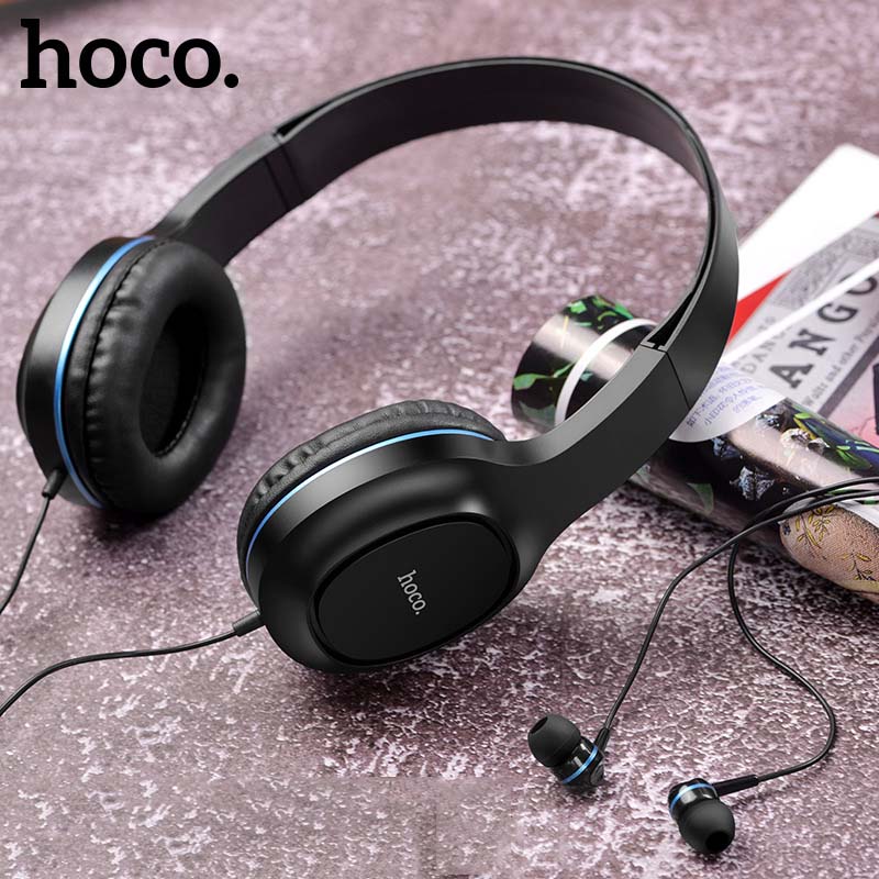 [HCM]Bộ Đôi Tai Nghe Chụp Tai Và Nhét Tai Có Dây Hoco W24 Enlighten Âm Thanh Cực Hay - Tai Nghe Chụp Tai Hoco W24 Có Dây Kèm Tai 3.5mm Âm Thanh Hi-Res Rõ NétChân ThậtSống Động Tương Thích Với Điện ThoạiMáy Tính BảngLaptop Hàng Chính Hãng