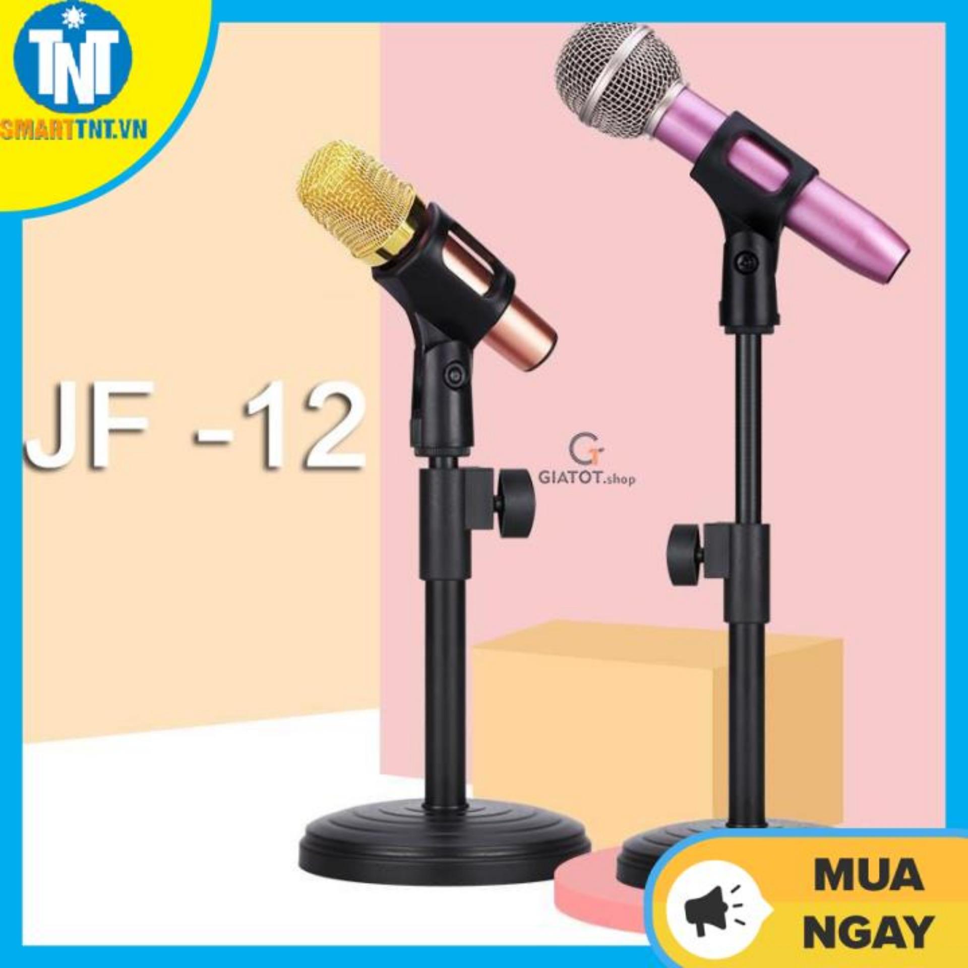 (Loại Đế To, nặng, chắc chắn) Giá đỡ micro giá kẹp mic thu âm mini có đế để bàn hát karaoke hát thu âm hát livestream JF-12