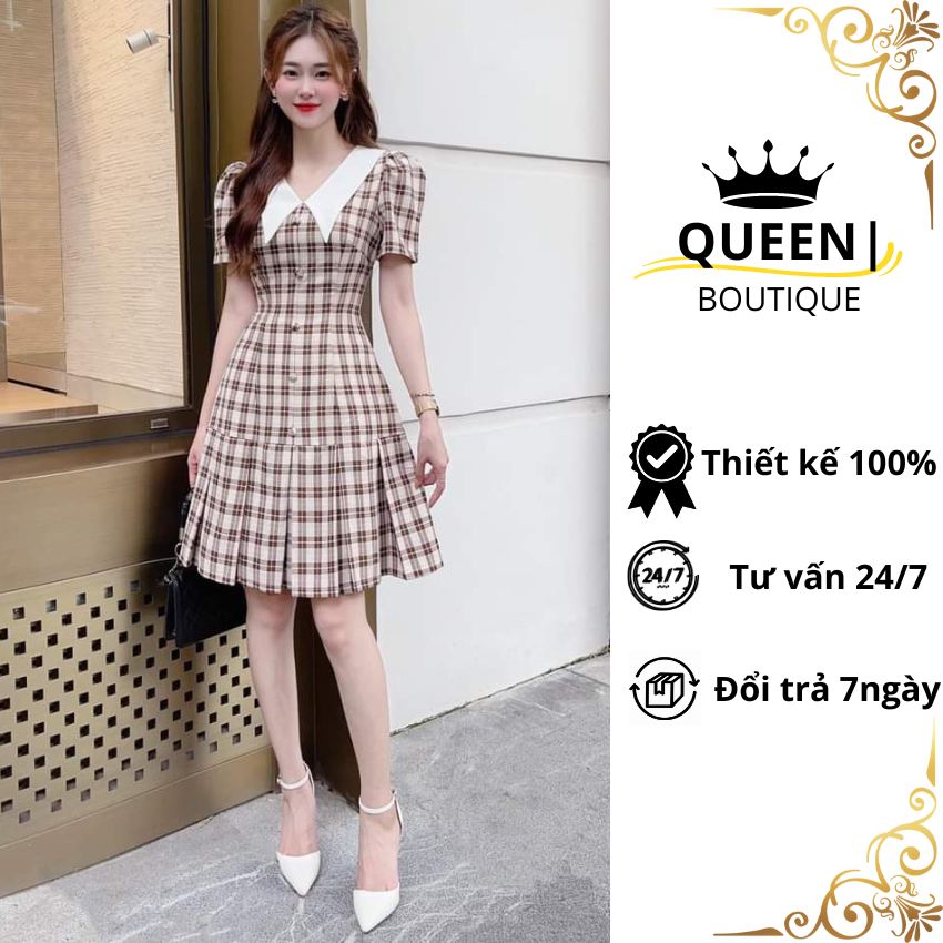 Đầm công sở cổ Hàn tôn dáng, Váy nữ thiết kế công sở, dự tiệc - Hàng thiết kế - Ảnh thật 100%