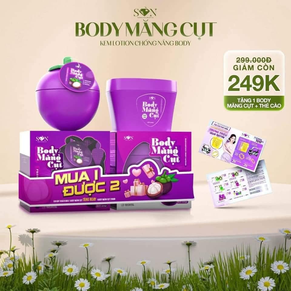 Kem body măng cụt tặng 1 body măng cụt s.o.n