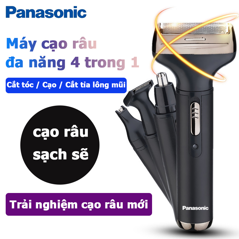 Panasonic Máy cạo râu đa năng 4 in 1 cao cấp thế hệ mới - Máy cạo râu nam chính hãng không dây Máy cạo râu điện Dao cạo râu điện Đầu cạo Pin sạc siêu khỏe - cạo sát đường nét khuôn mặt - Cạo Ướt/Khô - Thiết Kế Hiện Đại