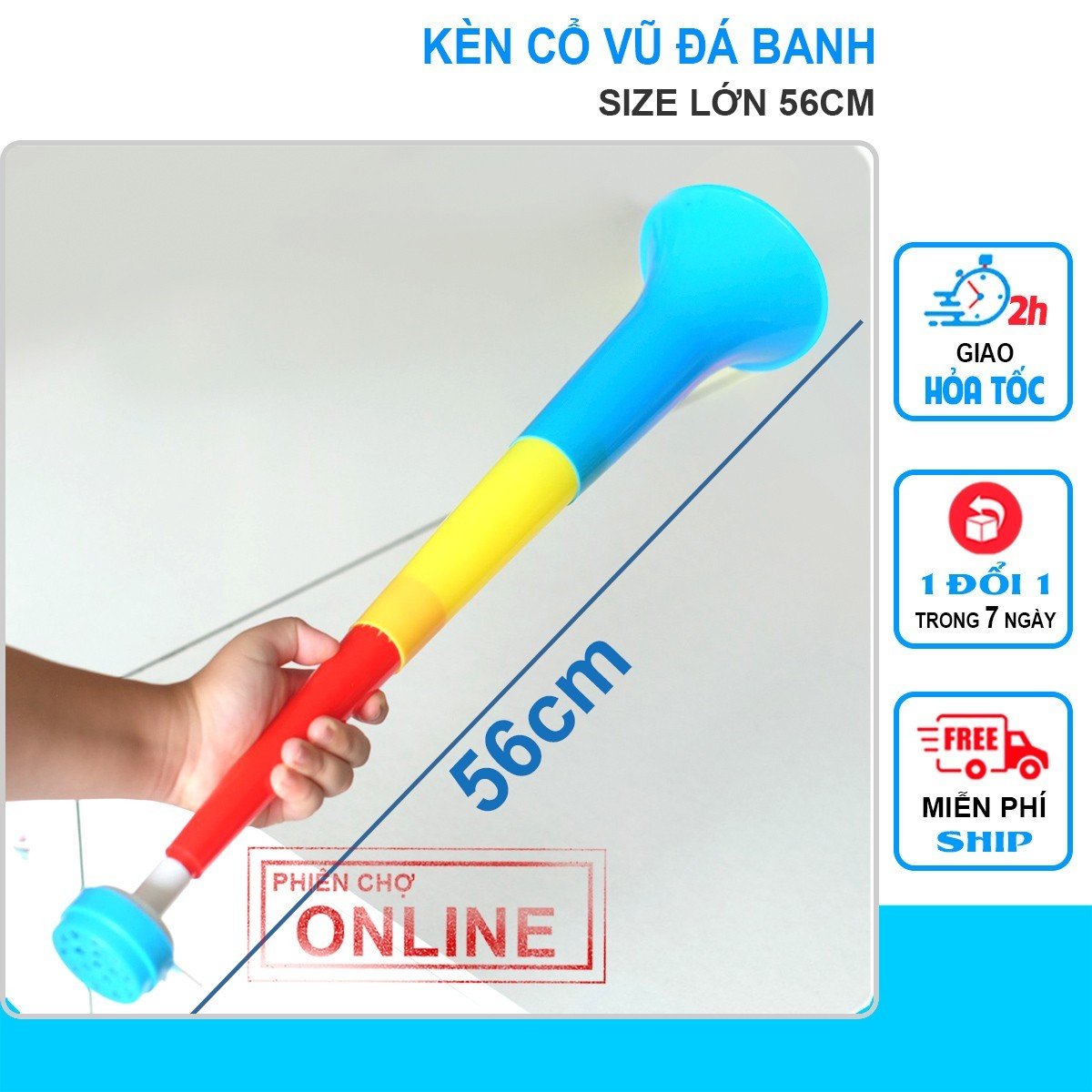 Kèn cổ vũ đá banh, kèn cổ động loại to 56cm