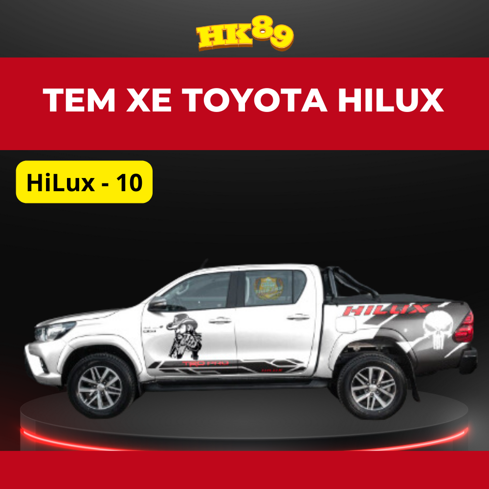 Tem dán xe TOYOTA HILUX - Mẫu 10 - Tem dán cao cấp