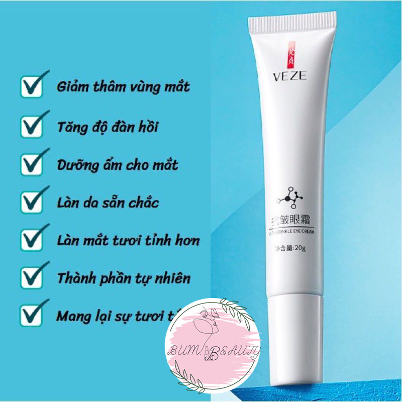 Kem dưỡng thâm mắt Venzen dưỡng ẩm cho da săn chắc đàn hồi, Kem mắt Venzen/Veze giảm nếp nhăn ngăn ngừa lão hóa