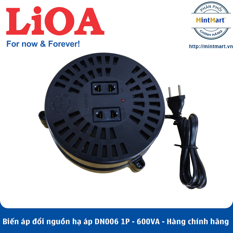 Biến áp đổi nguồn hạ áp lioa dn006 1p - 600va - hàng chính hãng - bảo hành 3 năm toàn quốc