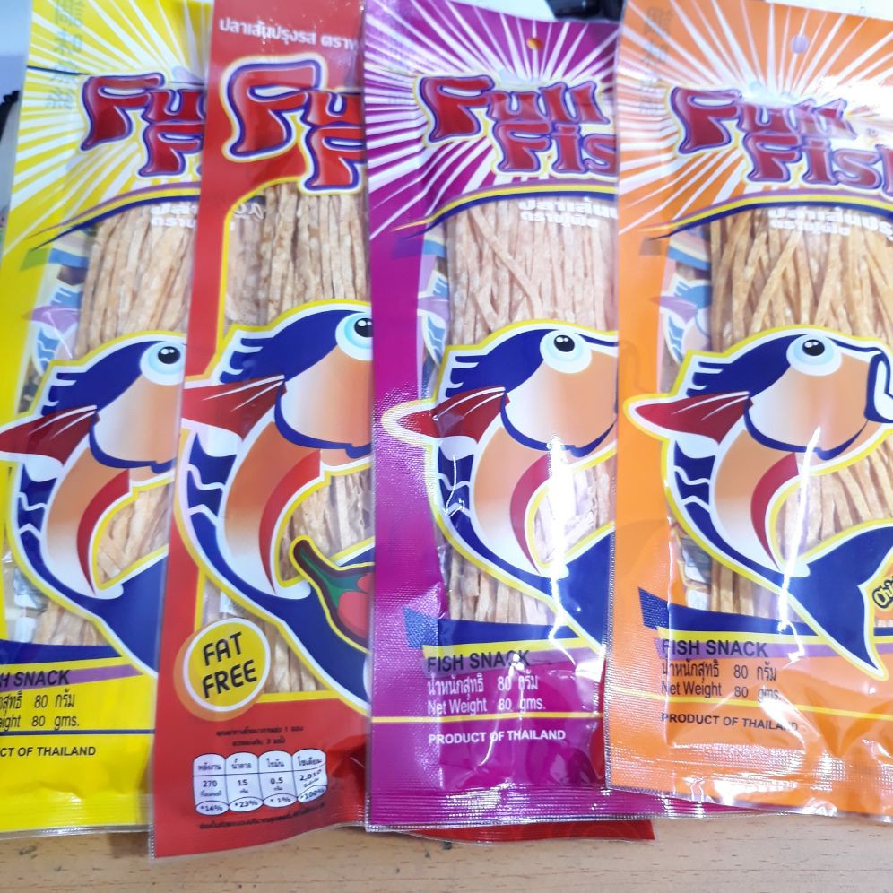 Combo 4 gói Cá khô sợi Full Fish 80g thái lan 4 vị