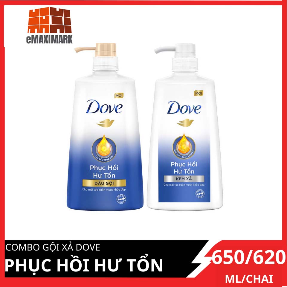 [HCM ship 2h] COMBO Gội xả Dove Phục hồi Hư tổn 650/620g