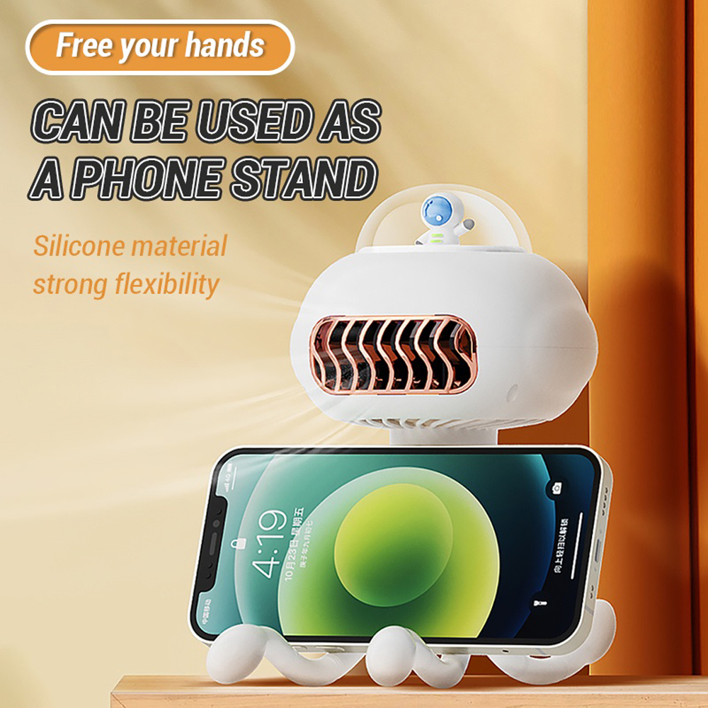 Quạt mini di động không cánh hình bạch tuộc gắn xe đẩy em bé - quạt mini tích điện quạt không cánh - pin 4000mah