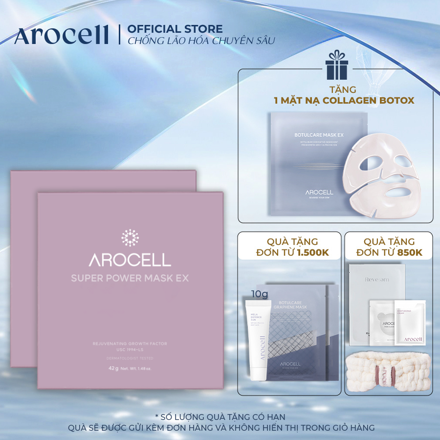 Combo mặt nạ thạch collagen chống lão hóa trẻ hóa da cấp ẩm 100h arocell