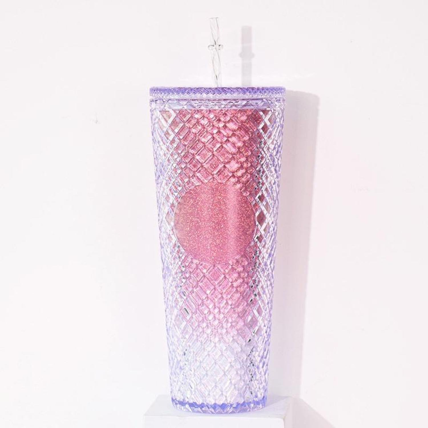 Ly uống nước giữ nhiệt kim cương cao cấp, 2-3h giữ nhiệt - tặng kèm ống hút starbucks bling bling