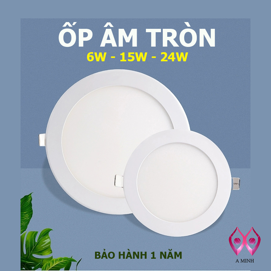 ĐÈN ỐP ÂM TRẦN TRÒN DOWNLIGHT 7W (3 màu sáng) - 24W (Ánh sáng trắng) - BH 12 THÁNG