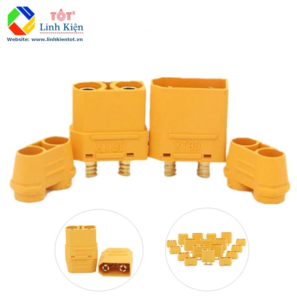 [DC 500V/90A] Cặp giắc nối điện XT90H - giắc nối điện DC 500V/90A Amass đực cái