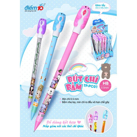 [HCM]Bút chì bấm điểm 10 tp-pc01 (vỉ 2 cây) - ngòi 0.5mm (hb) đa dạng mẫu mã chất lượng sản phẩm đảm bảo và cam kết hàng đúng như mô tả