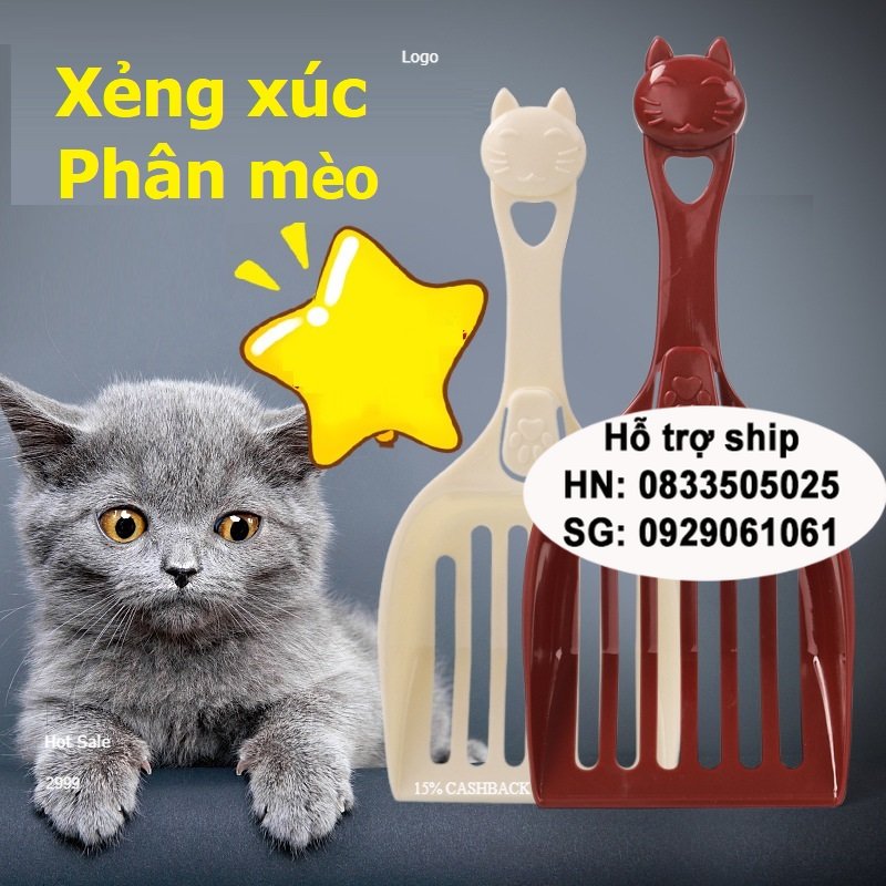 Doremiu- Xẻng vệ sinh mèo xẻng xúc cát mèo bằng nhựa