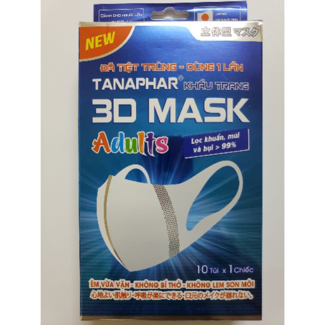 Khẩu trang 3d mask adults - tanaphar - người lớn