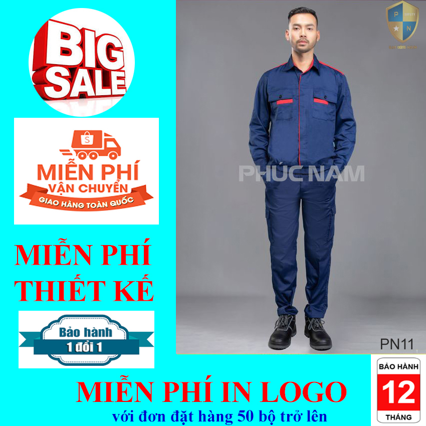 Bộ quần áo bảo hộ lao động, quần áo bảo hộ lao động màu tím than phối đỏ – PN11, quần áo vải Kaki liên doanh, quần áo bảo hộ lao động chất lượng, đồng phục công ty, đồng phục kỹ sư, bảo hộ lao động Phúc Nam