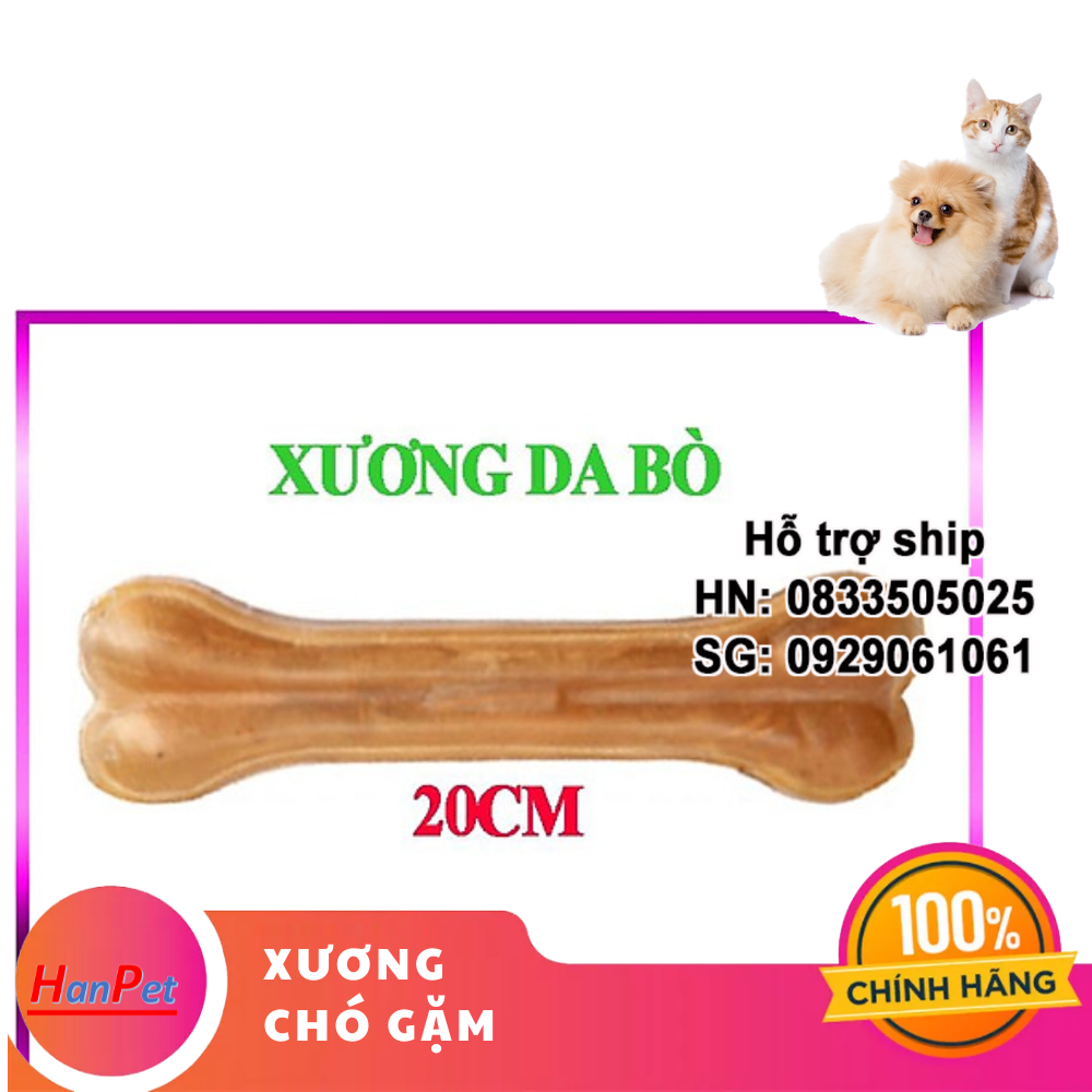 Hanpet - lẻ 1 cái Xương ống 20cm da bò cho chó gặm - phù hợp với chó lớn trên 15kg ( 371) - HP10333TC