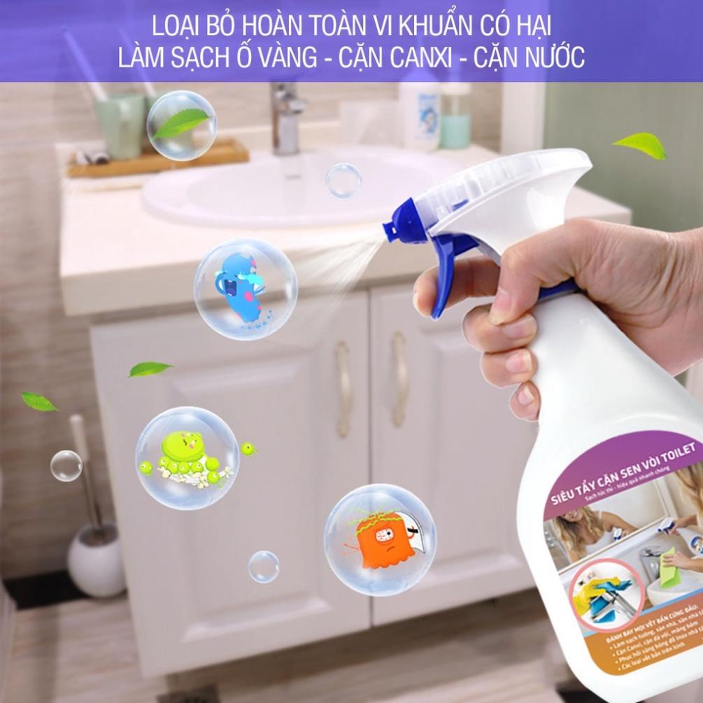 Tẩy cặn canxi Hàn Quốc, làm sạch vách kính, vòi nước, bồn sứ, sàn nhà tắm