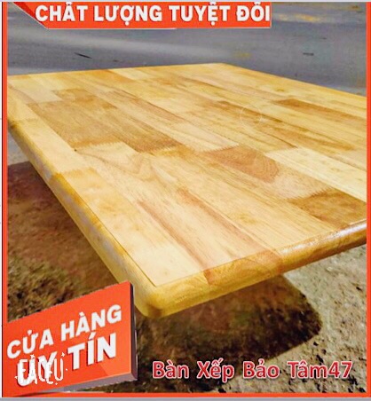 Mặt bàn gỗ cao su dày 18ly (40*60) bo gốc cạnh, phủ keo bóng hai mặt