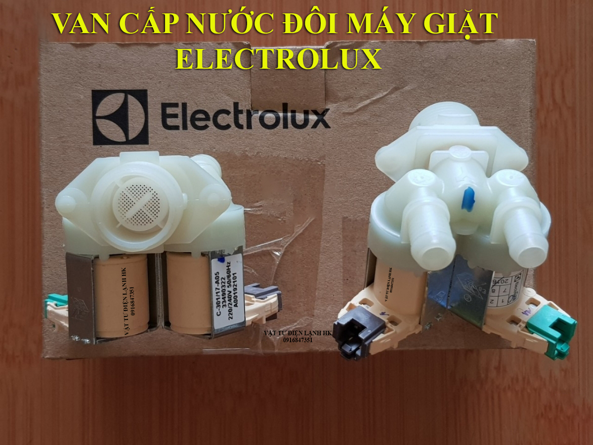 Van cấp đôi Elec - Van điện từ cấp nước máy giặt đôi ELECTROLUX - Van cấp đơn MG 2 cổng - hai cửa