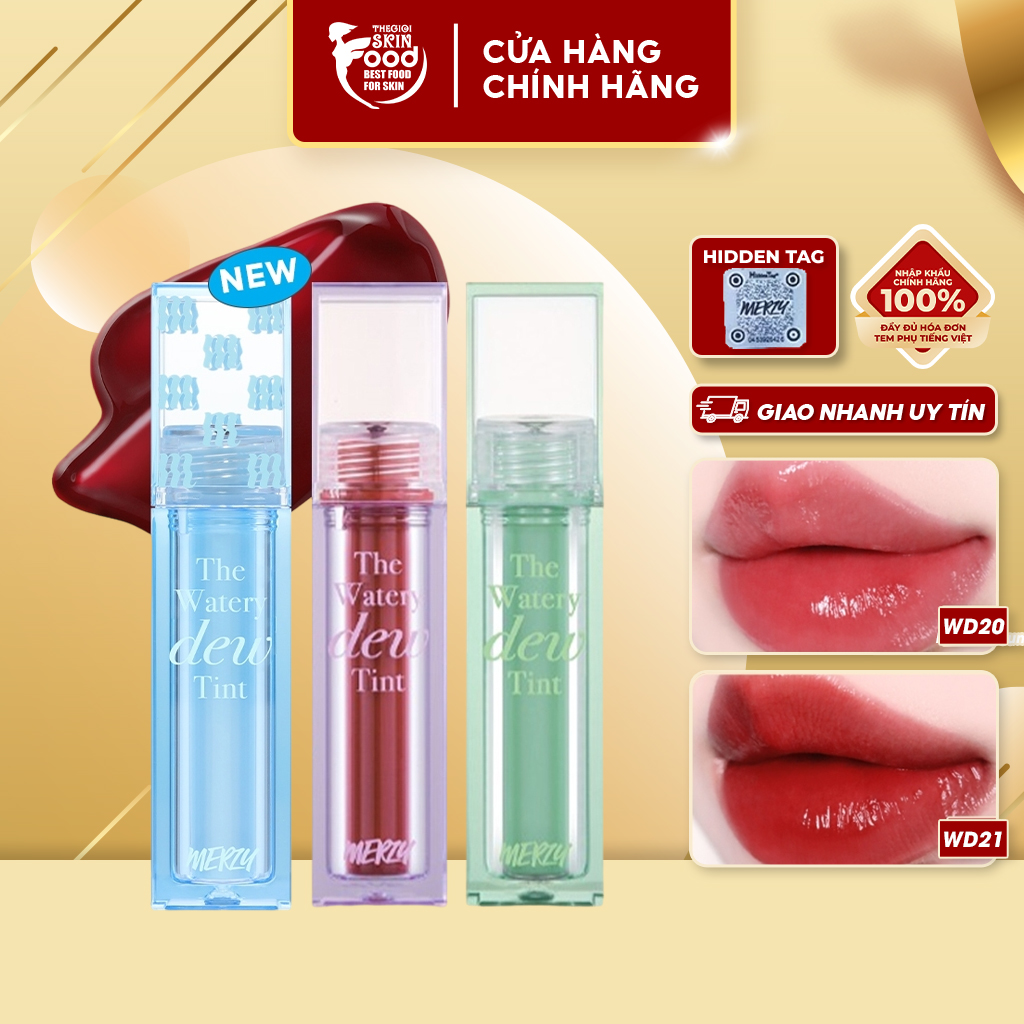 [New - Season 4] Son Tint Bóng Dạng Thạch, Lâu Trôi Cho Đôi Môi Ẩm Mịn Hàn Quốc Merzy The Watery Dew Tint 4g