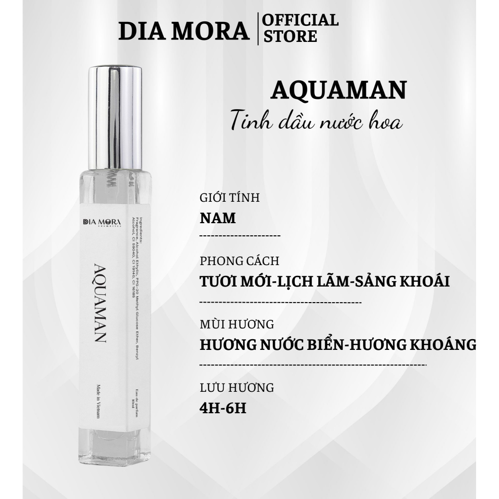 Nước hoa nam DIA MORA AQUAMAN tươi mới, lịch lãm dạng xịt