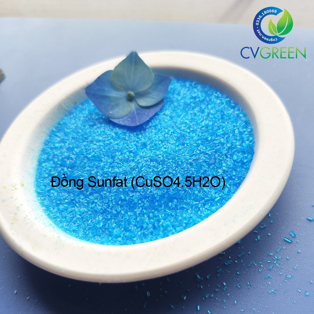 [HCM]Đồng Sunfat (CuSO4.5H2O) tan hoàn toàn trong nước (gói 1kg)