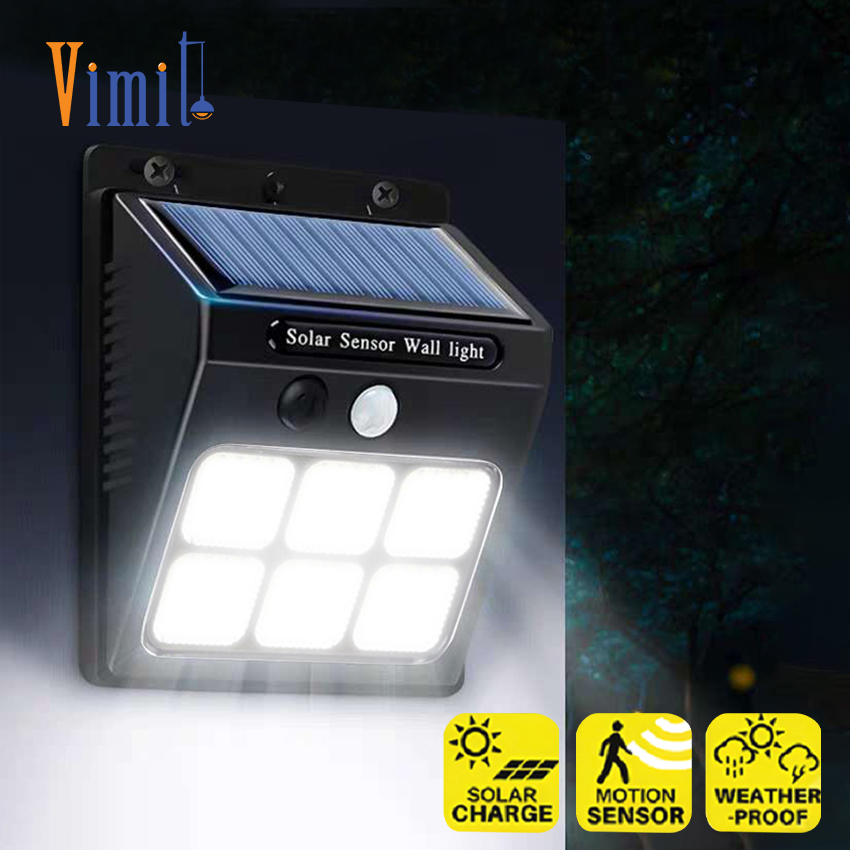 Vimite 96 112 Led Solar Wall Lamp Outdoor Waterproof Motion Sensor Street