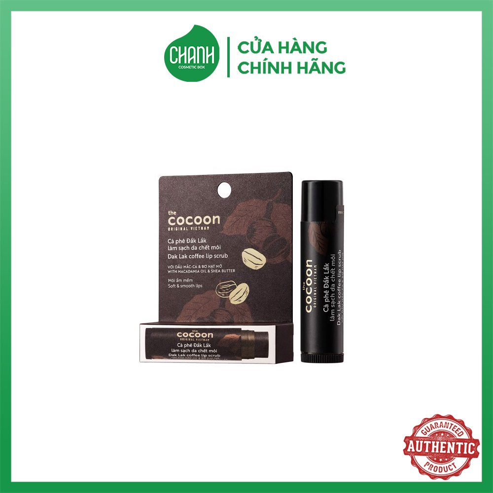 Tẩy tế bào chết môi cocoon từ cà phê đắk-lắk dak lak coffee lip scrub 5g