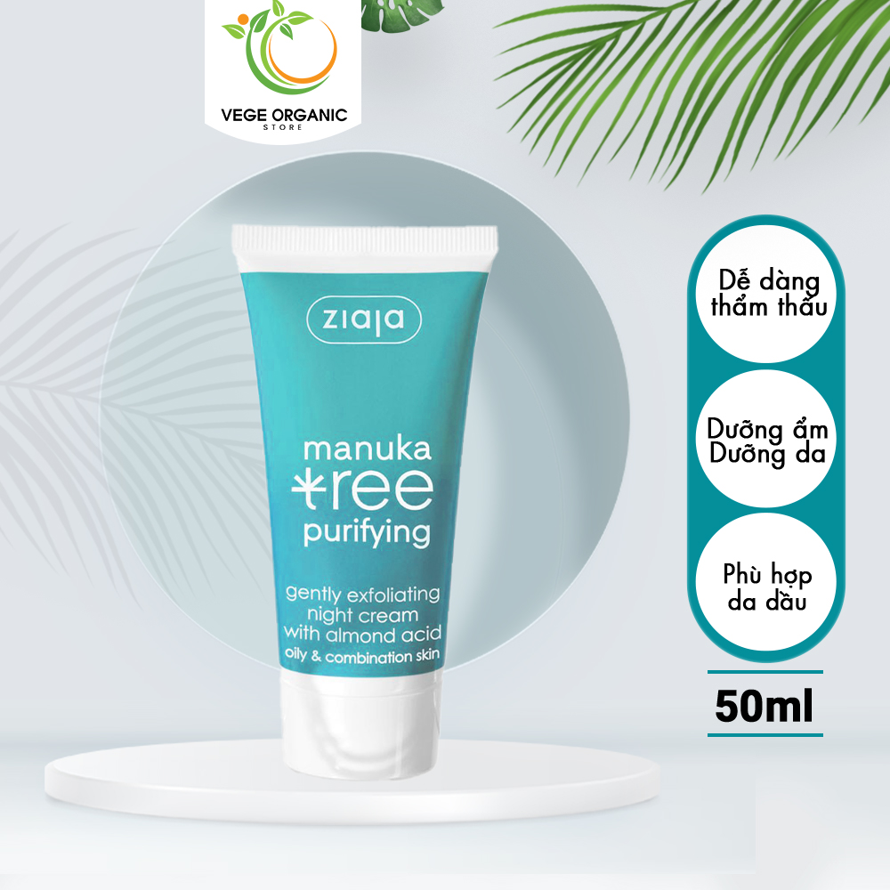 Kem dưỡng da ban đêm giảm thâm tẩy da chết dưỡng da làm se khít lỗ chân lông tái tạo da Manuka Night Cream 50ml
