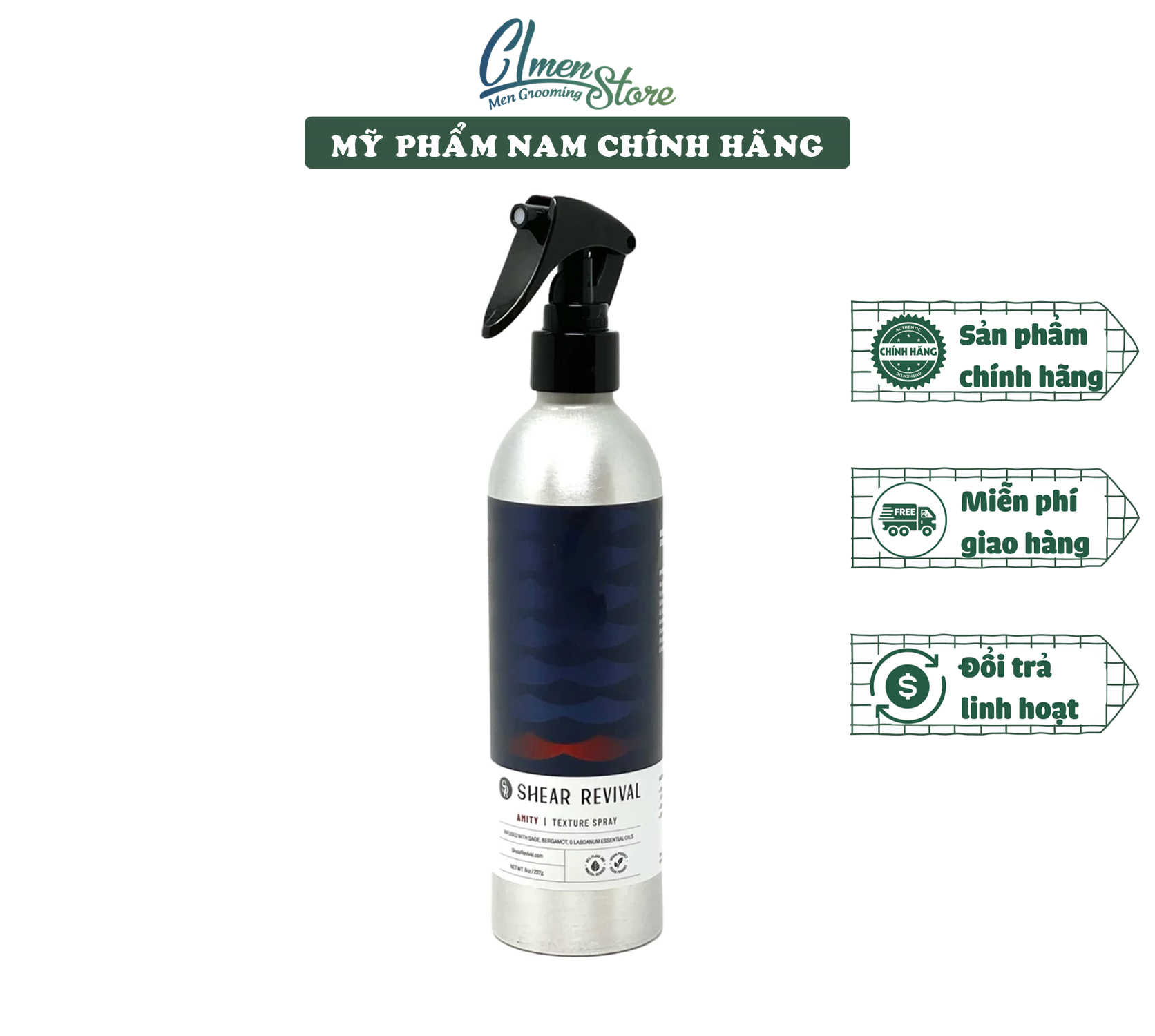 Xịt tạo phồng tóc Shear Revival Amity Texture Spray | Prestyling bảo vệ nhiệt cho tóc