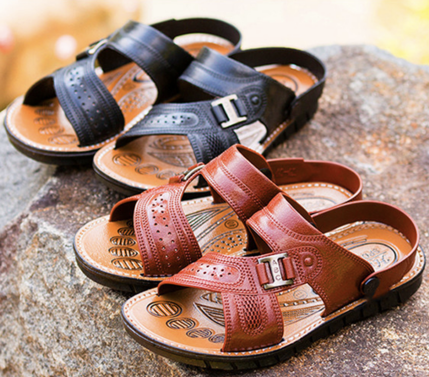 [HCM]Dép sandal nam màu đen màu đen Huablan 2020