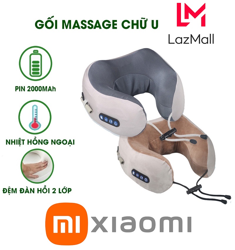 Gối Đệm Máy Massage Cổ An Toàn TỐT NHẤT Hiện Nay LazMall Health Công Nghệ Xiaomi Gối Massage Vòng Cổ Chữ U 360 Đa Năng - Hỗ Trợ Mát Xa Vùng Cổ Vai Gáy - Gối Massage Cổ Giúp Thư Giãn Sau Những Giờ Làm Việc Căng Thẳng