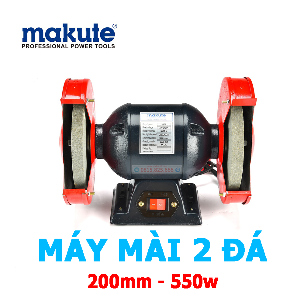 Máy mài để bàn 2 đá 200mm 550w | makute sist-200