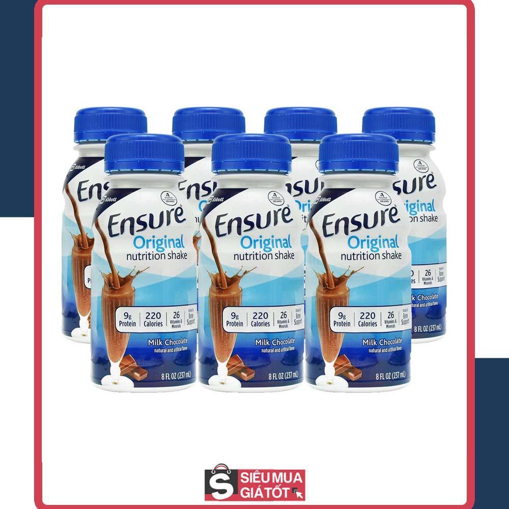 Thùng sữa nước ensure original nutrition shake hương socola 237ml