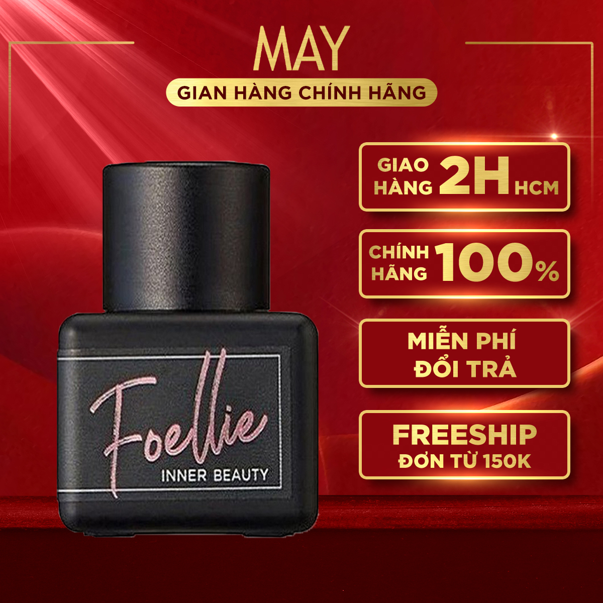 [HCM]Nước hoa vùng kín FOELLIE hương thơm nồng nàn mãnh liệt Eau De Innerb Perfume 5ml - Bijou (CHAI ĐEN-CHE TÊN)