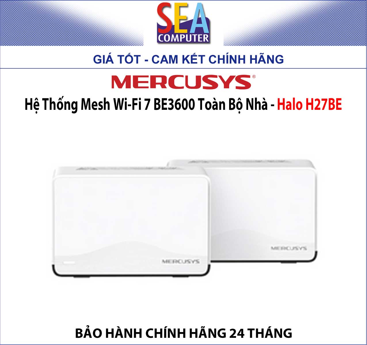 Mercusys Hệ Thống Mesh Wi-Fi 7 BE3600 Toàn Bộ Nhà - Halo H27BE
