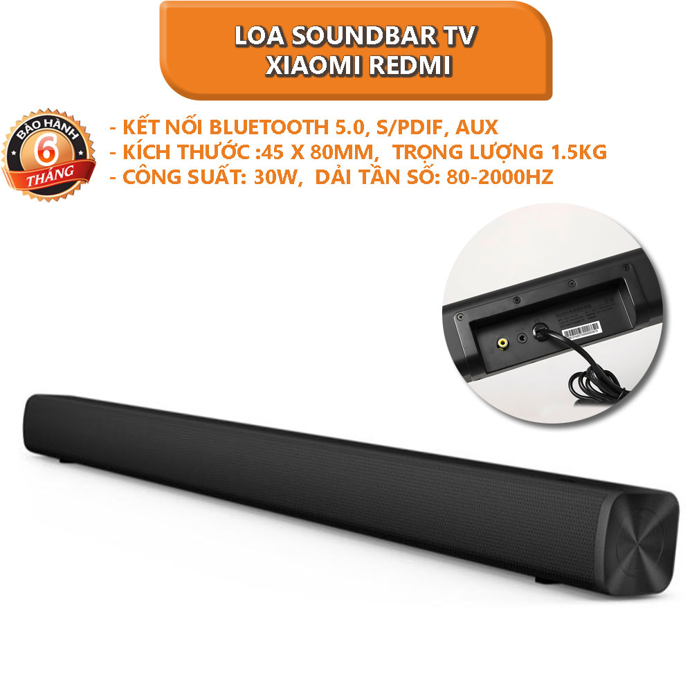 Loa soundbar TV Xiaomi Redmi hỗ trợ Bluetooth 5.0, S/PDIF, AUX - Bảo hành 6 tháng