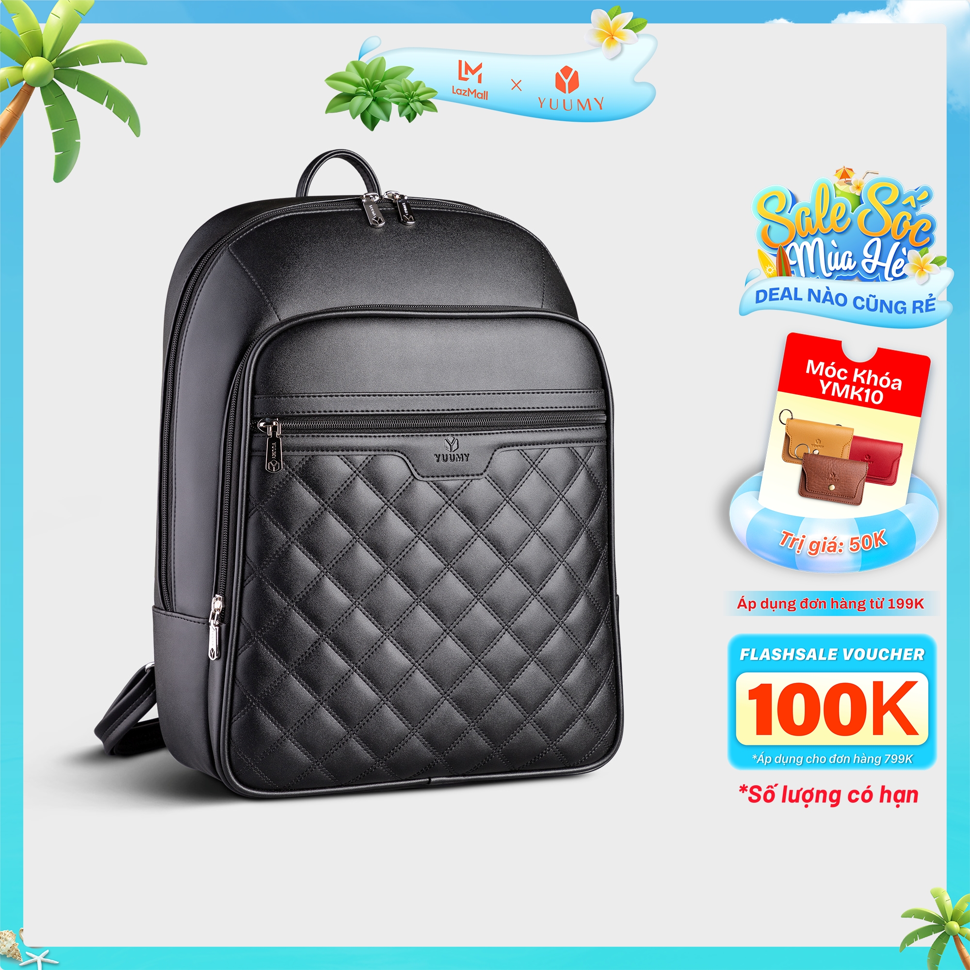 Balo da nữ công sở đựng laptop cỡ lớn yuumy seasand yba77