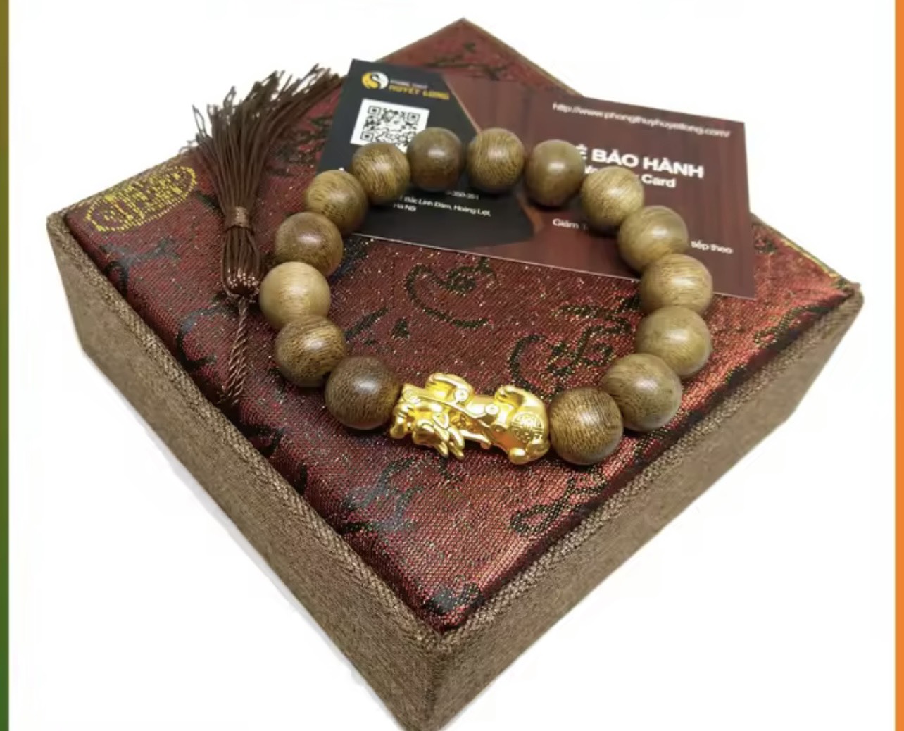 Chuỗi trầm hương tự nhiên mix tỳ hưu - vòng tay gỗ quý phong thủy- vòng tay phong thủy họ nguyễn