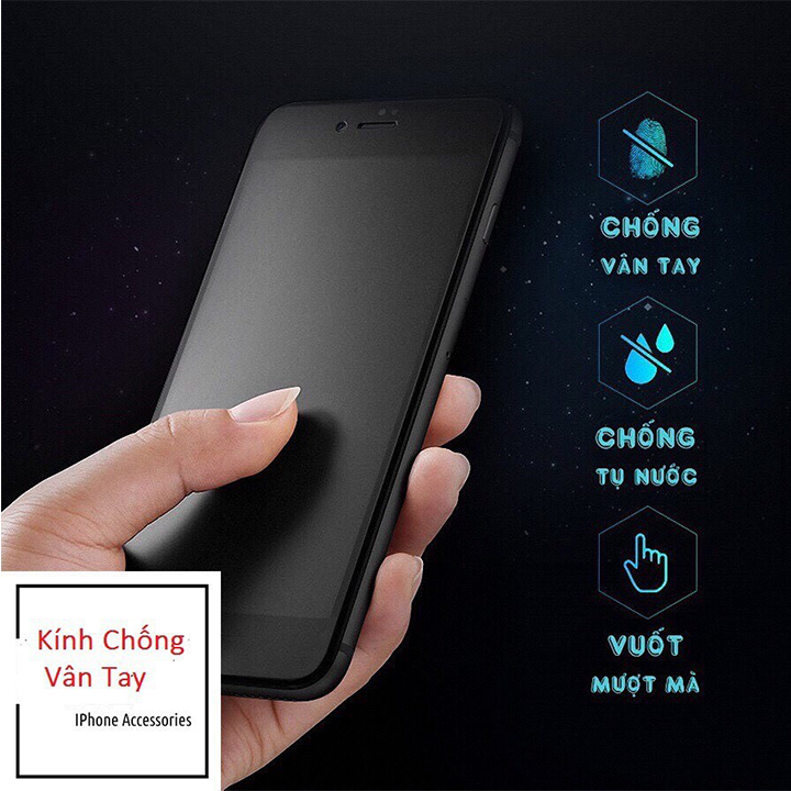 Cường lực 9D iPhone XS Max full nhám mờ - chống bám vân tay