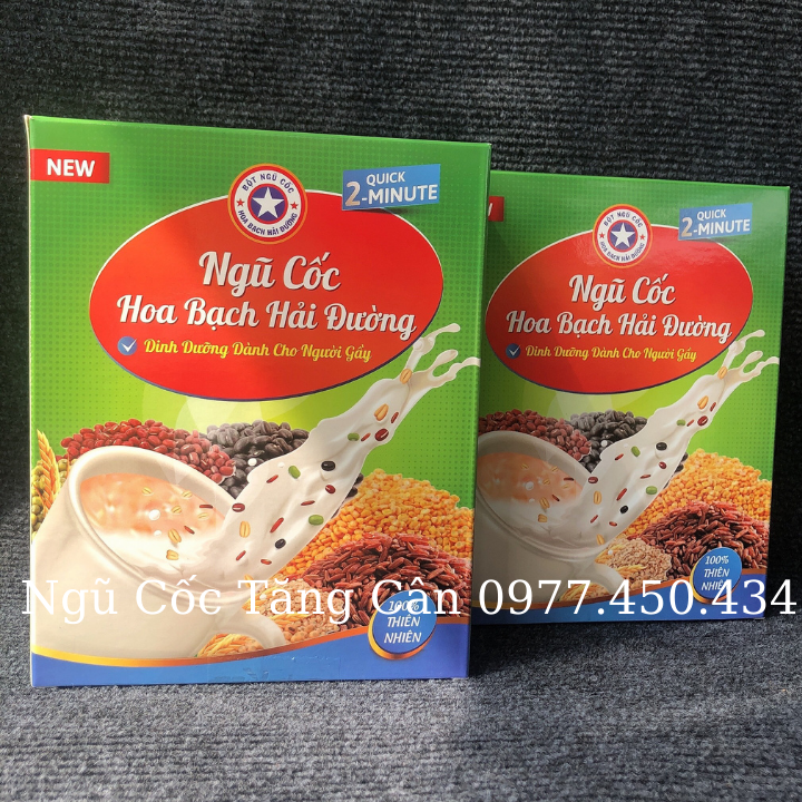 Combo 8 hộp bột ngũ cốc tăng cân hoa bạch hải đường - tăng cân - lợi sữa, bổ sung chất dinh dưỡng cho người già và trẻ nhỏ